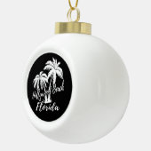 Hollywood Beach Florida Palm Trees Beach Keramik Kugel-Ornament (Rechts)
