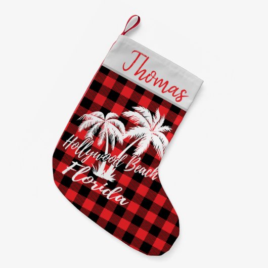 Hollywood Beach Florida Palm Trees Kleiner Weihnachtsstrumpf (Vorderansicht (hängend))
