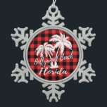 Hollywood Beach Florida Palm Trees Schneeflocken Zinn-Ornament<br><div class="desc">Hollywood Beach Florida Palm Trees Snowflake Weihnachtsschmuck</div>