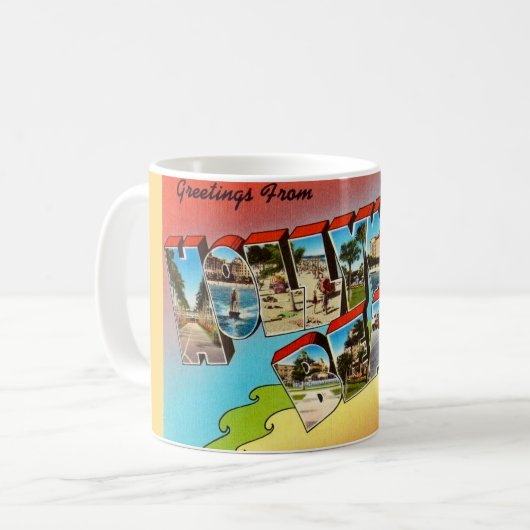 Hollywood Beach Florida Postkarten-Tasse Kaffeetasse (Vorderseite Links)