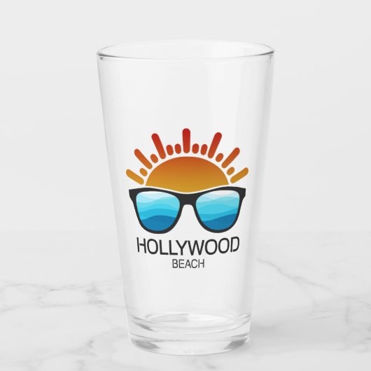 Hollywood Beach Florida Sonnenbrille Glas (Vorderseite)