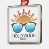 Hollywood Beach Florida Sonnenbrille Ornament Aus Metall (Links)
