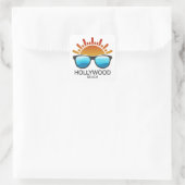 Hollywood Beach Florida Sonnenbrille Quadratischer Aufkleber (Tasche)