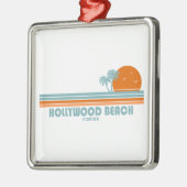Hollywood Beach Florida Sun Palm Trees Ornament Aus Metall (Links)