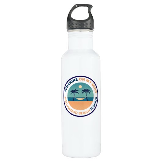 Hollywood Beach Florida Water Bottle Edelstahlflasche (Vorderseite)