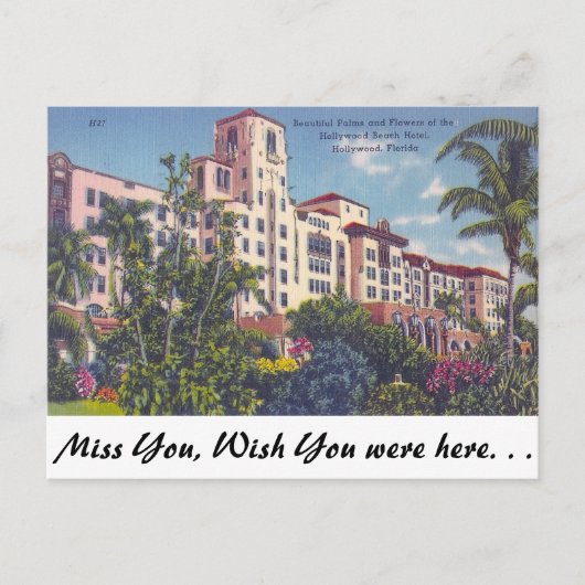 Hollywood Beach Hotel, Hollywood, Florida Postkarte (Vorderseite)
