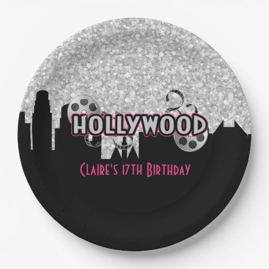 Hollywood Birthday Pappteller (Vorderseite)