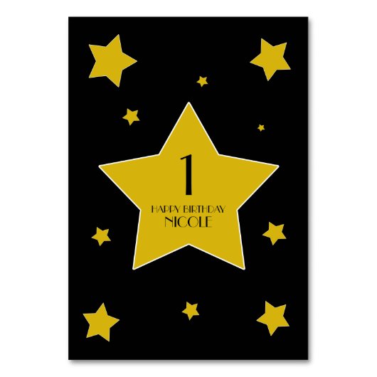 Hollywood Birthday Party Filmstars Tischnummer (Vorderseite)