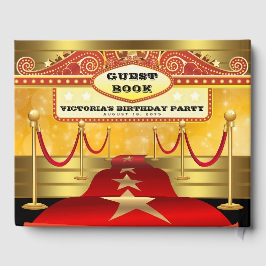 Hollywood Birthday Party Gästebuch (Rückseite)