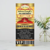 Hollywood Birthday Party Ticket Einladung (Stehend Vorderseite)