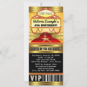 Hollywood Birthday Party Ticket Einladung (Vorderseite)