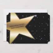 Hollywood Black & Gold 3 Foto Einladung zum Geburt (Rückseite)