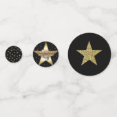 Hollywood Black Gold Silver Glitzer Stars Party Konfetti (Rückseiten)