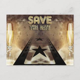 Hollywood Bling Save the Date Post Card Ankündigungspostkarte