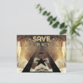 Hollywood Bling Save the Date Post Card Ankündigungspostkarte (Stehend Vorderseite)