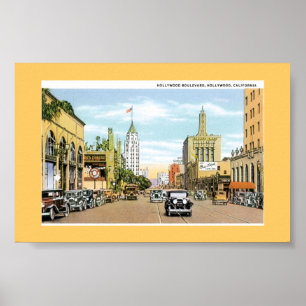 Hollywood Blvd. Vintage Postkarte Poster
