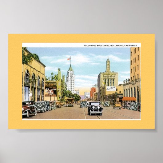 Hollywood Blvd. Vintage Postkarte Poster (Vorne)