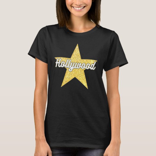 Hollywood Bold Script Walk von Fame Star T-Shirt (Vorderseite)
