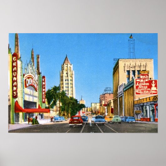 Hollywood Boulevard, Los Angeles Vintag Poster (Vorne)