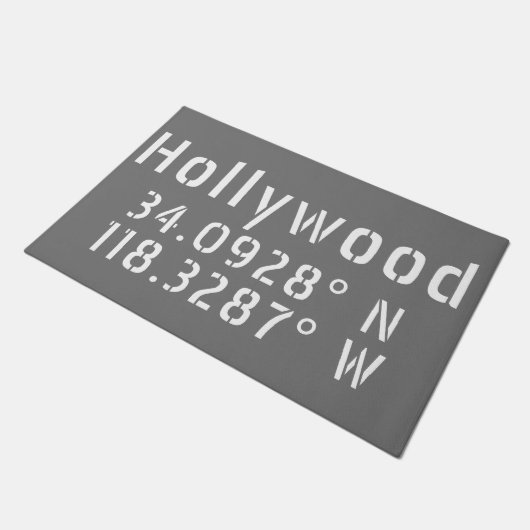 Hollywood Breitengrad Fußmatte (Schrägansicht)