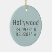 Hollywood Breitengrad Keramik Ornament (Rechts)