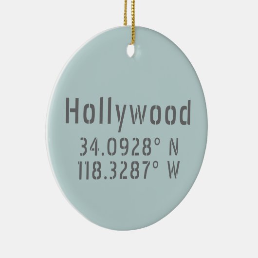 Hollywood Breitengrad Keramik Ornament (Rechts)