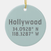 Hollywood Breitengrad Keramik Ornament (Vorne)