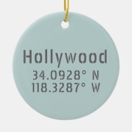Hollywood Breitengrad Keramik Ornament