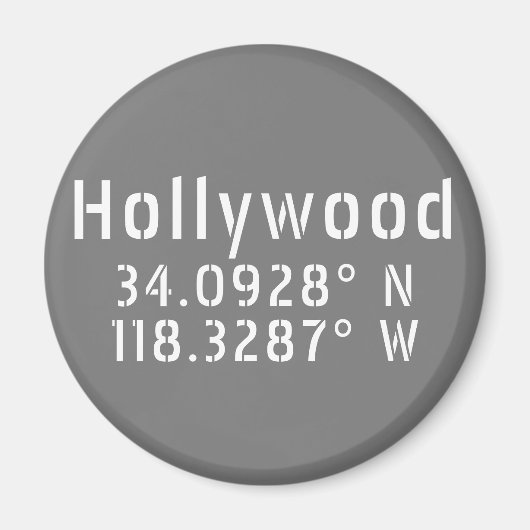 Hollywood Breitengrad Magnet (Vorne)