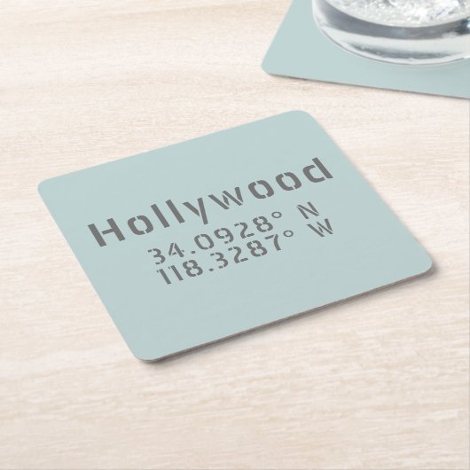 Hollywood Breitengrad Rechteckiger Pappuntersetzer (angewinkelt)