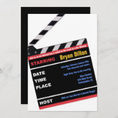 HOLLYWOOD BROADWAY MOVIES Bar Bar Mitzvah Einladun Einladung (Vorne/Hinten)