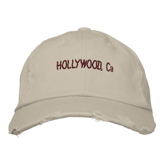 HOLLYWOOD, Ca Bestickte Baseballkappe (Vorderseite)