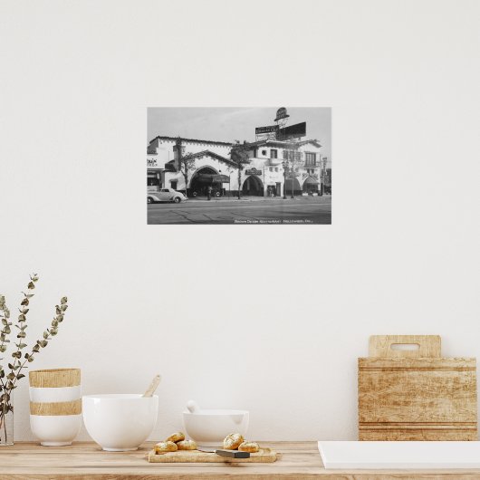 Hollywood, CA Brown Derby Restaurant View Poster (Küche)