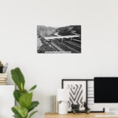 Hollywood, CA Cahuenga Pass Freeway View Poster (Heimbüro)