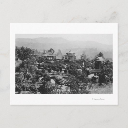 Hollywood, CA Japanischer Garten Miniaturdorf Postkarte (Vorderseite)