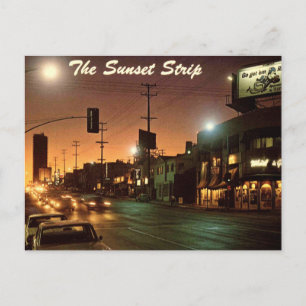 Hollywood CA Sunset Strip 1960er Retro Vintage Postkarte