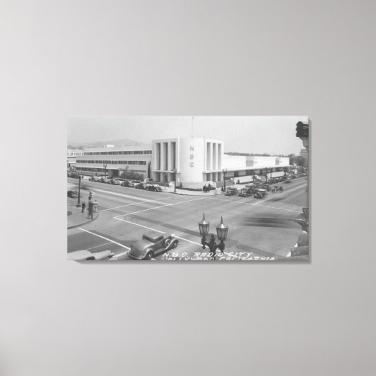 Hollywood, CA View of Radio City und NBC Studios Leinwanddruck (Vorderseite)