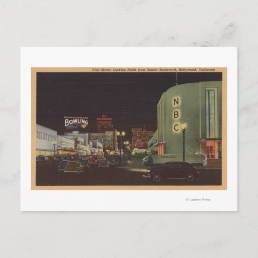 Hollywood, CA - Weinstraße von Sunset Postkarte (Vorderseite)