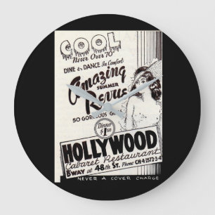 Hollywood Cabaret Restaurant und Bar der 30er Jahr Große Wanduhr