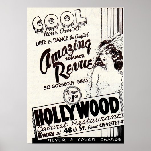 Hollywood Cabaret Restaurant und Bar der 30er Jahr Poster (Vorne)