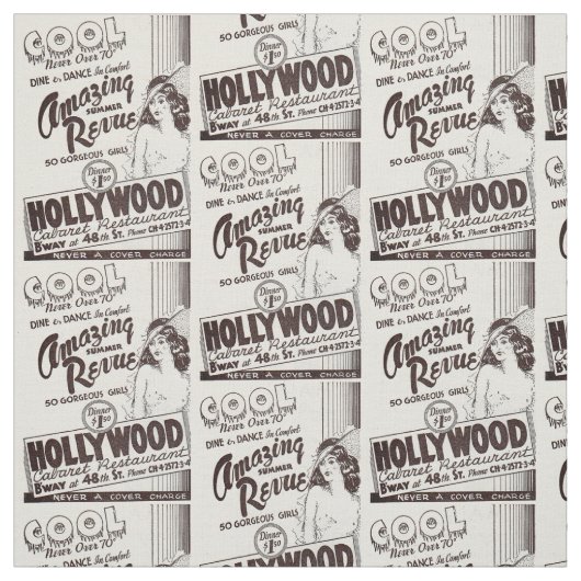 Hollywood Cabaret Restaurant und Print der 30er Ja Stoff (Muster)