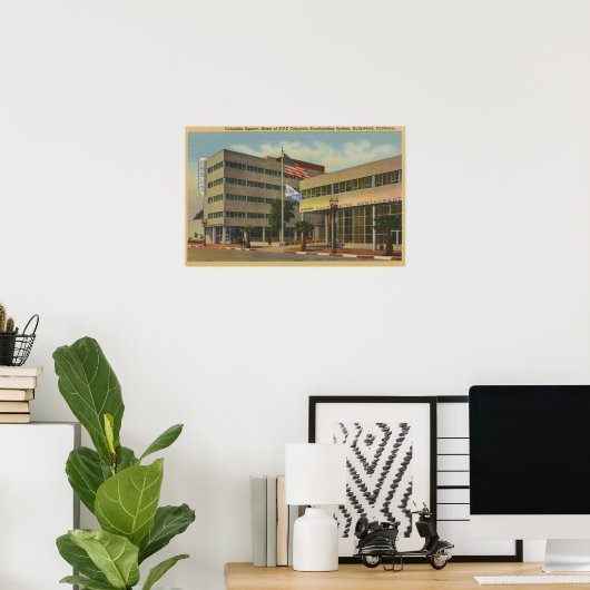 Hollywood, CAColumbia Square, KNX Broadcasting Poster (Heimbüro)
