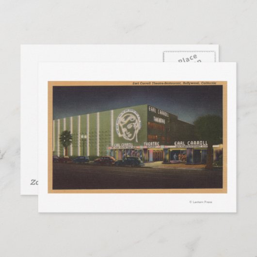 Hollywood, CAEarl Carroll Theater & Restaurant Postkarte (Vorne/Hinten)