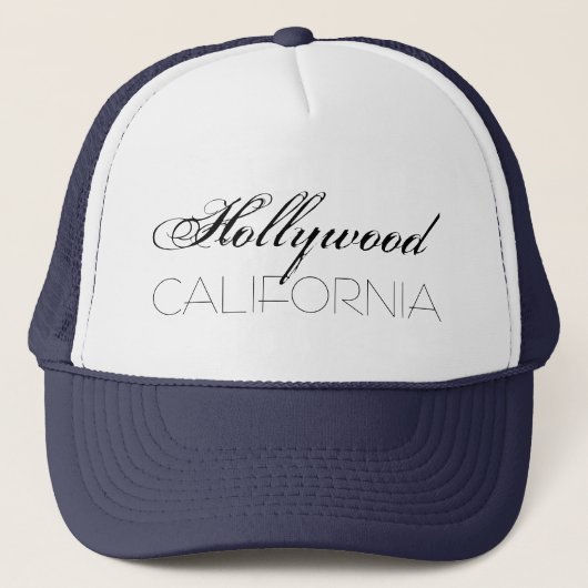 Hollywood California chic customizable Truckerkappe (Vorderseite)