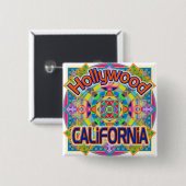Hollywood CALIFORNIA Happy Button (Vorne & Hinten)