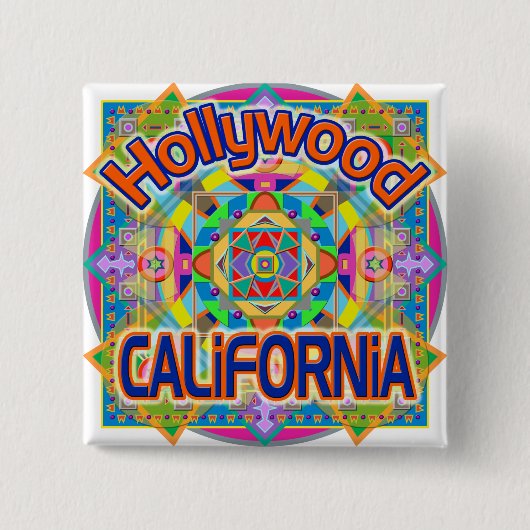 Hollywood CALIFORNIA Happy Button (Vorderseite)