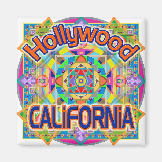 Hollywood CALIFORNIA Happy Magnet (Vorne)