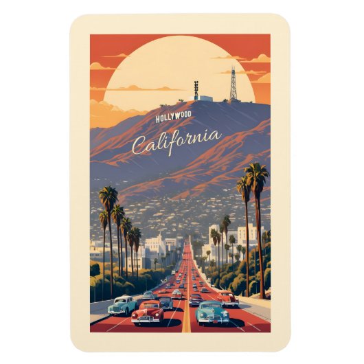 Hollywood California Magnet (Vertikal)