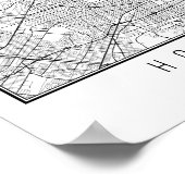 Hollywood California Street Map Poster (Ecke)