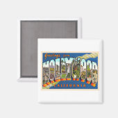Hollywood California Vintag Large Letter Postcard Magnet (Vorderseite/Rückseite)